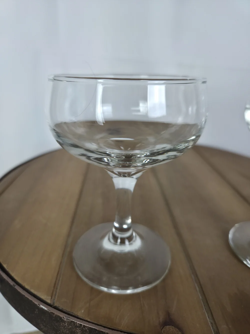 Clear Glass Coupe Cocktail Glasses - Set of 2